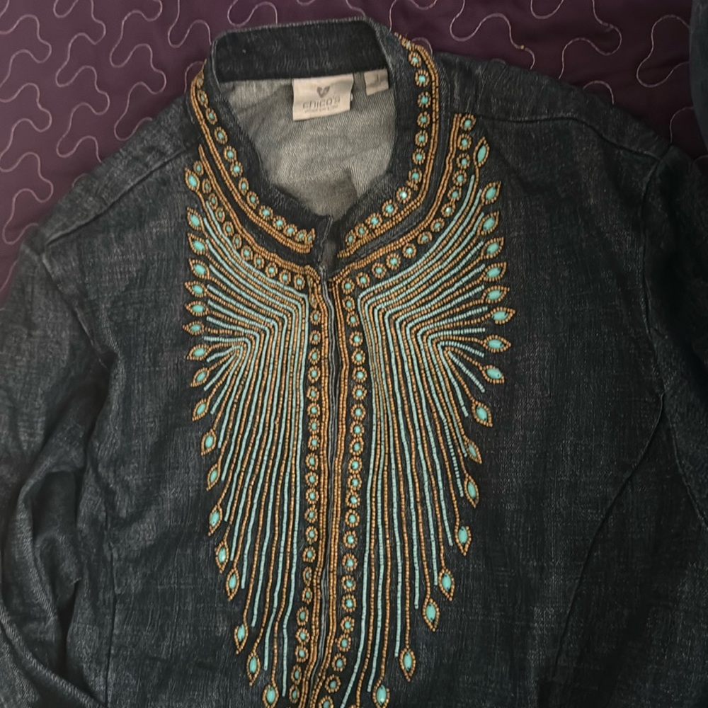 Chico’s ltd edition 25th anniversary heritage southwest beaded denim
